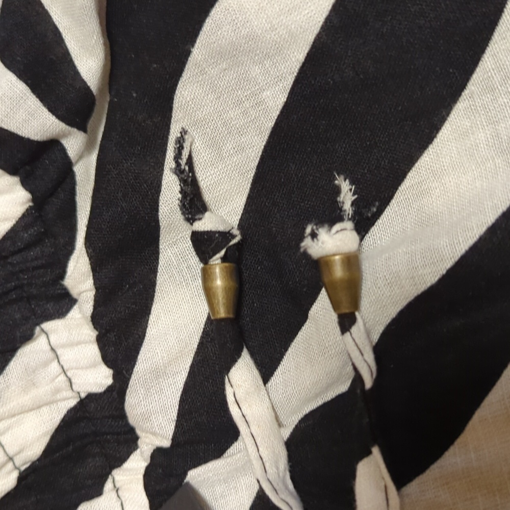 Rachel Zoe Linen Blend Zebra Print Pull On Ankle Tie Pants Medium NWT - Picture 9 of 9